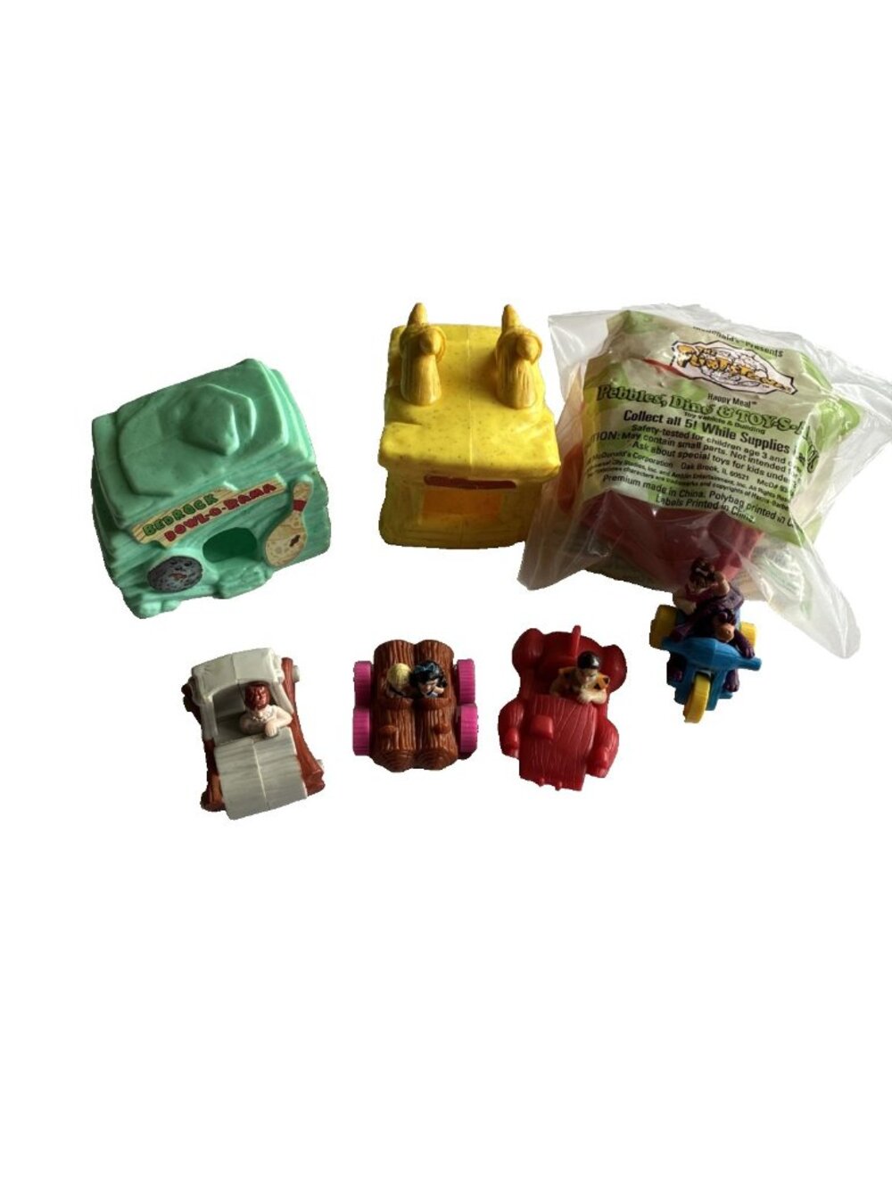 Vintage 1993 McDonalds The Flintstones Happy Meal Toy Lot Fred Wilma Pebbles